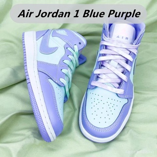 Tenis Nike Air Jordan 1 Azul morado con tubo Alto Para hombre y mujer 108 colores