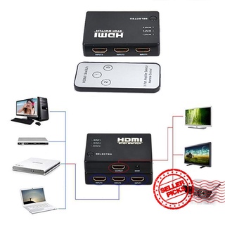 HDMI Splitter 3x1 Switcher 3 Port Hub Box Auto Switch Remote 1 3D 3 1080P Out In X8O3