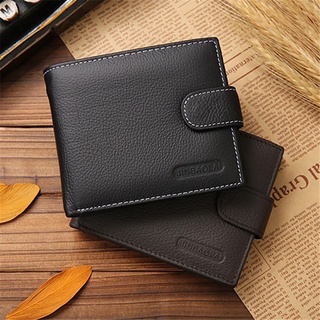 MA Men's Soft Cowhide Leather Bifold ID Credit Card Holder Coin Zip Purse Wallet (1)