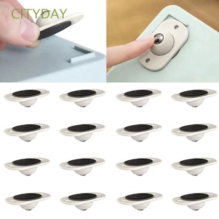 CITYDAY Universal Caster 360 Degrees Storage Box Roller Paste Pulley Low-noise Stainless Steel Self-Adhesive Roller Household Accessory Paste Type Furniture Casters