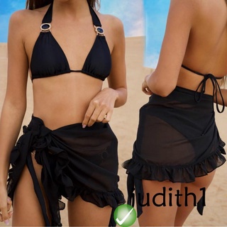 ks mujeres moda traje de baño cubrir verano playa envoltura falda trajes de baño bikini