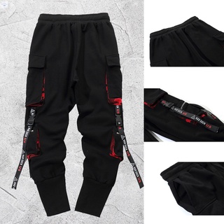Men's Cargo Combat Work Pants with Pockets Buckle Straps Techwear Trousers Casual (1)