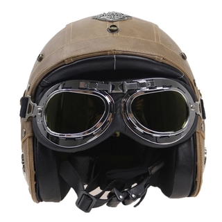 [hombres mujeres seguridad retro motocicleta gafas gafas] [anti-niebla, a prueba de viento clásico casco de moto gafas para proteger los ojos] (4)