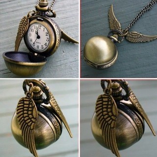 Harry Potter Snitch Reloj Colgante Collar Steampunk Quidditch Alas (1)