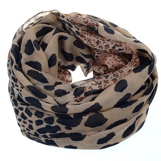 nueva noble moda mujer largo suave envoltura señora chal seda leopardo gasa bufanda n7o0 (6)