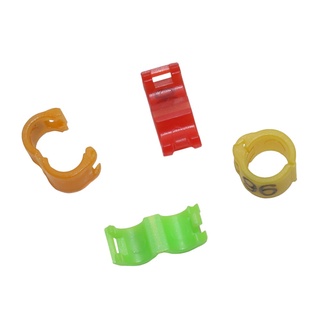 10 pzs anillo de clip de pájaro mm 3 mm 4 mm anillos de plástico para pies coloridos aves suministros (5)