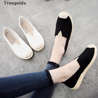 [treegolds] zapatos de tela casual para mujer, mocasines ligeros, slip-on flats, zapatos [caliente]