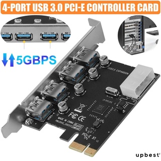 4 puertos USB PCI-e tarjeta de expansión PCI Express PCIe USB HUB adaptador de 4 puertos USB controlador USB 3 0 PCI e PCIe Express 1X upbest