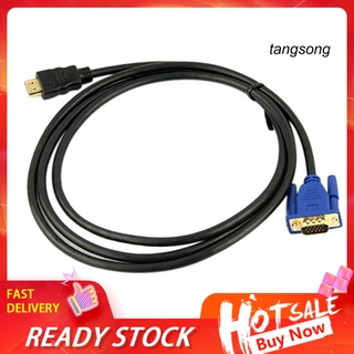 Dnbg_ Cable de oro compatible con HDMI macho a VGA HD-15 macho 1080P HDMI compatible con 6 pies M/M (1)