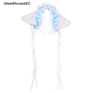 [IdealHouseEC] Maid Women Ruffles Lace Headband Plush Cat Ears Ribbon Bell Hair Hoop Cosplay Hot Sale