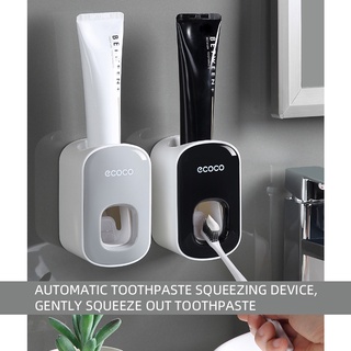 Rejilla para cepillos de dientes de pared con artefacto exprimidor de pasta de dientes automática ecoco