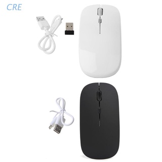 Cre USB recargable ratón inalámbrico silencioso silencioso ratón óptico portátil ordenador portátil G