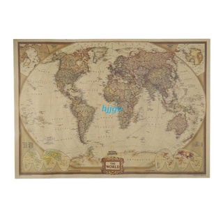 hgo vintage retro mate papel kraft mapa del mundo antiguo póster de pared pegatina decoración del hogar