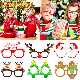 Ls 9Pcs Fancy año nuevo fiesta Santa Claus Navidad niños árbol de Navidad alce gafas feliz Navidad gafas