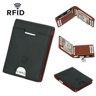2020 Slim Minimalista Bolsillo Frontal RFID Tarjeta De Bloqueo De Cuero Genuino Carteras Para Hombres N24i