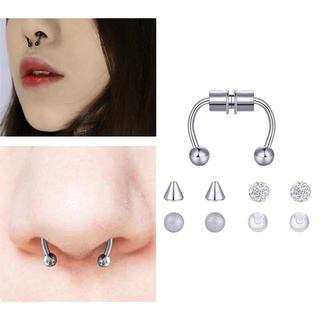 septum nariz anillos de moda herradura magnética falso nariz anillos aro para mujeres