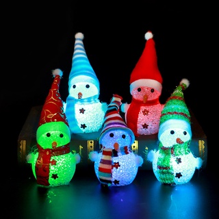 1pc navidad muñeco de nieve luces led para decoración de navidad, fiesta, árbol de navidad, mesa