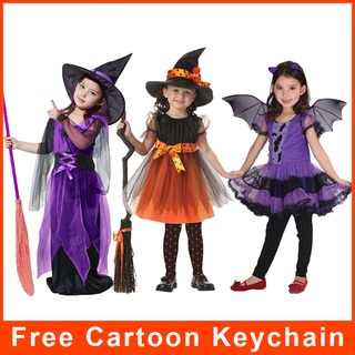 Disfraz de bruja de Halloween para niñas, vestido de ala de bruja negra, carnaval, Cosplay, regalo de Halloween