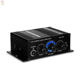 BT AK270 Mini Audio 2 canales estéreo amplificador de potencia PortaBTe amplificador de sonido AUX entrada altavoz amplificador para coche y hogar (2)
