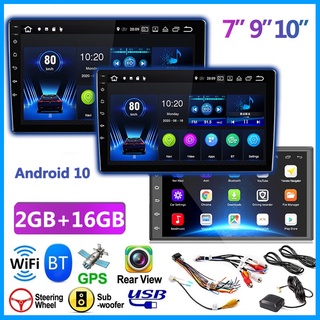 Reproductor Android 2GB + 16GB 7/9/10 Pulgadas Pantalla Táctil Estéreo Radio Bluetooth Doble 2Din 10 Coche MP5
