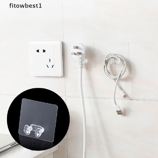 Fbmx 4Pcs Home Office Wall Adhesive Plastic Power Plug Socket Holder Hanger Hook Glory