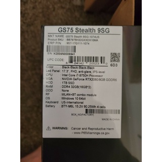Brand New MSI GS75 Stealth 9SG-1074US 17.3" 32GB RAM 1TB SSD (2)