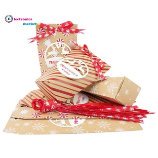 Christmas Candy Box Retro Kraft Paper Bag Christmas Eve Gift Candy Box Small Paper Bag