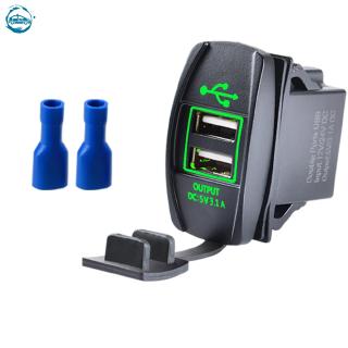 [Tangding] Cargador De Coche Dual USB Para Motocicleta Impermeable 12-24v Universal