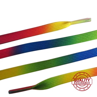 Rainbow 1pair Canvas Flat Shoelace Athletic Sneaker Shoe Sport Laces Strings U9C8