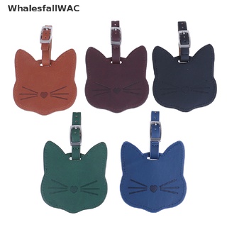 [WhalesfallWAC] Precioso Gato De Cuero Maleta Equipaje Etiqueta Bolsa Colgante Bolso Accesorios De Viaje Venta Caliente