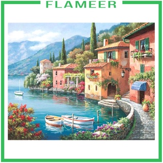 [FLAMEER] Pintura acrílica por número Kit sobre lienzo para adultos principiantes -paisaje 20x16 pulgadas
