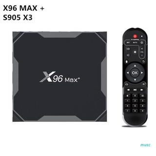 musc smart tv box and roid 9.0 x96 max plus 4gb 64gb amlogic s905x3 quad core 5.8ghz wifi 1000m 4k 60fps set media player