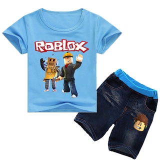 ROBLOX niños traje de los niños traje de niño traje de bebé traje de niños camiseta niños pantalones cortos de mezclilla (4)