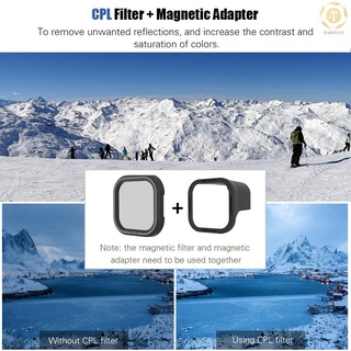 TELESIN filtros de filtro de cámara cpl con adaptador magnético accesorios de lente de cámara compatible con gopro hero 8 (2)