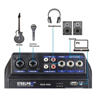 Mezcladora 4 Canales Bluetooth Interfaz De Sonido Steelpro (3)