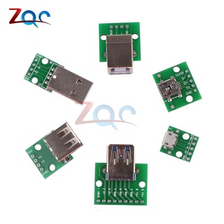 10pcs Micro USB/Mini A/B/2.0/3.0 Macho/Hembra Conector Interfaz 2.54 Mm DIP PCB Convertidor Adaptador De Tablero De Ruptura (3)