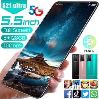S21 Ultra Smart Phone 5.5 Pulgadas 8GB RAM + 128GB ROM Dual SIM Huella Dactilar Teléfono Celular Desbloqueo Facial (Memoria Opcional) (2)