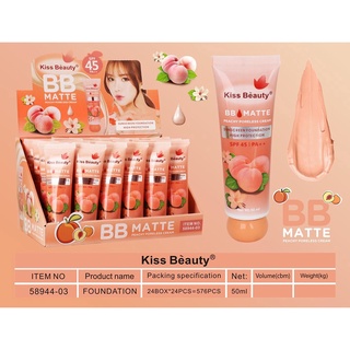 kiss beauty 50ml melocotón bb maquillaje imprimador corrector reparación impermeable hidratante crema hidratante (2)