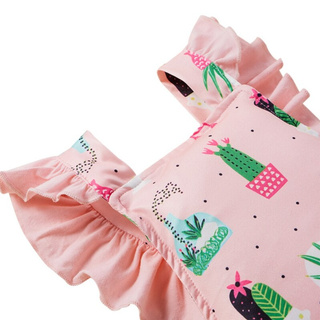 Ropa de bebé niña monos lindo Cactus impreso manga volador mono recién nacido niñas ropa de verano ropa de algodón (3)