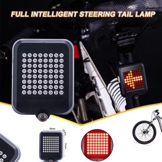 Luz trasera de bicicleta con señales de giro inteligente Sensor automático luz de freno USB recargable LED linterna trasera