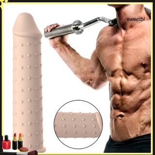 swexg_sweetbl macho de silicona con partículas de pene manga consolador extensor ampliación condón juguete sexual