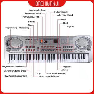 [Chiwanji] Instrumento de msica digital con teclado de piano electrnico de 61 teclas