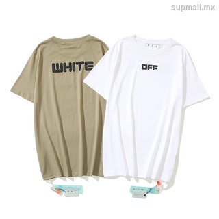 off parejas camisas de algodón letras deportivas simple y versátil manga corta casual suelta camiseta unisex