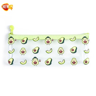 Cute Avocado Pencil Case Transparent School Student Office Stationery Bag (1)