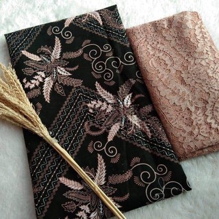 Tela Kebaya Batik tela Coupe conjunto en relieve Primis algodón fresco negro dulce dama de honor Cukin Kamen mujeres
