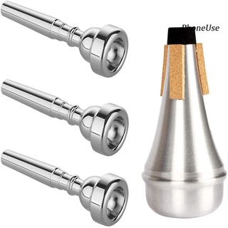 Poue-4Pcs/Set 3C 5C 7C Metal trompeta boquilla silencio silenciador práctica accesorios