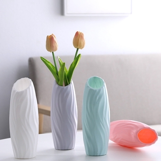 Florero de imitación de cerámica para flores, plástico nórdico, pequeño jarrón, decoración de la sala de estar, jarrón hidropónico creativo (1)