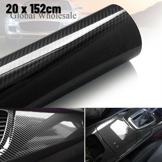 5D Interior del coche pegatina de envoltura brillante de fibra de carbono película de vinilo coche Auto accesorios
