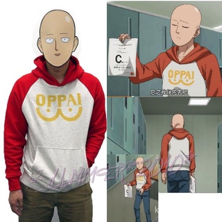New Anime One Punch Man Saitama Oppai Hoodie Pullover Sweatshirt Cosplay Costume