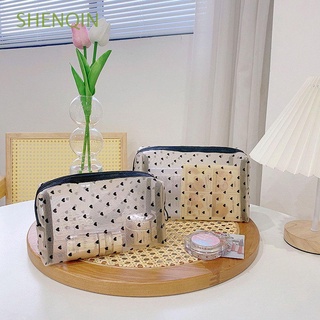 SHENQIN Transparent Toiletry Bag Portable Makeup Storage Bag Cosmetic Bag Travel Large Capacity PVC Zipper Handbags Simple Beauty Case